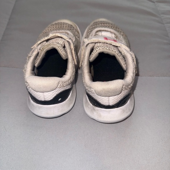 Under Armour Kids' Pink and Gray Sneakers Size 8 - Picture 3 of 6